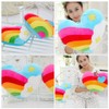 Tomaibaby Rainbow Heart Plush Cushion Soft Throw Cushion Decorative Cushion