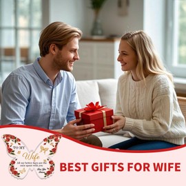 Acrylic Butterfly Wife Plaque Keepsake -Butterfly Acrylic Night Lamp Ideal Presents for Mum Girlfriend Her Wife on Mothers Day, Birthday, Christmas, Anniversaries and Valentines Home Décor