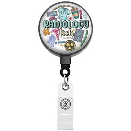 BEKECH Radiology Tech Retractable Badge Holder RT Xray Tech Hospital ID Holder Nurse Funny Radiologist Quotes Badge Reel (Badge)