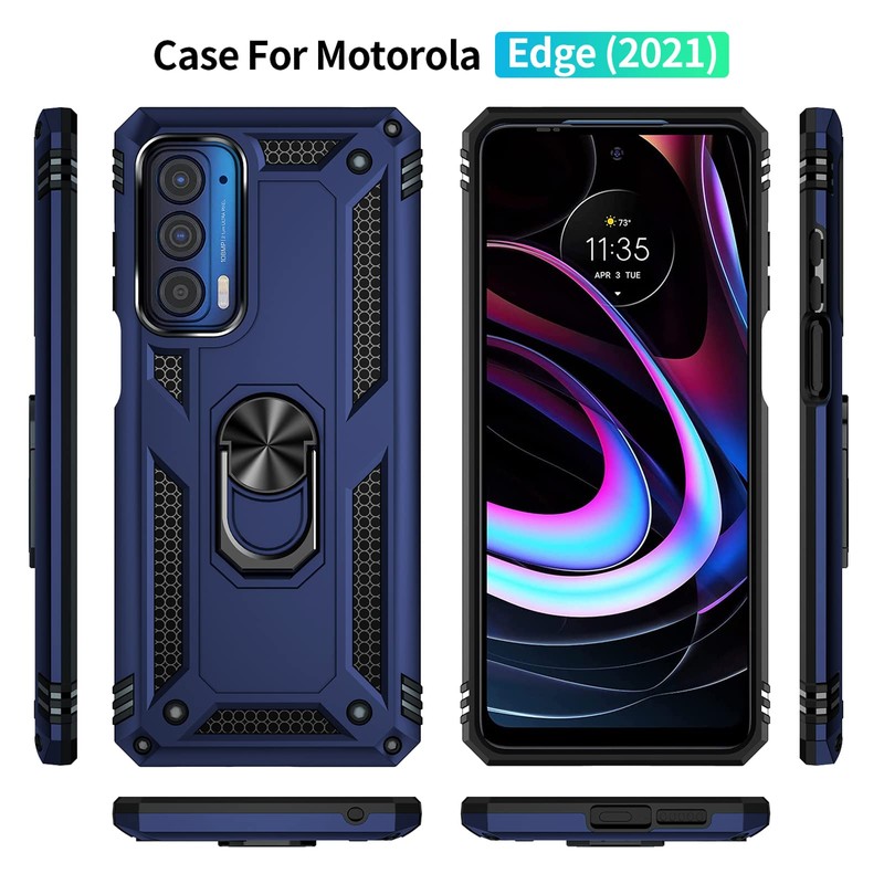 SKTGSLAMY for Moto Edge 2021 Case,with Screen Protector,[Military Grade] 16ft