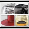 White Fang CA153 Men's Leather Hat, Snake Pattern, Flat Brim,