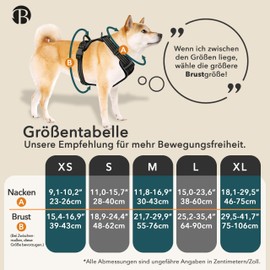 bluzelle Dog Harness for Medium Dogs, Reflective Chest Harness with Handle & Pocket for GPS Tracker, Anti-Pull Dog Vest, Dog High Visibility Vest, Breathable Reflector Straps, M, Brown