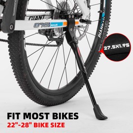 ROCKBROS Bike Kickstand Adjustable Bike Rear Mount Kickstand Bike Side Aluminium Alloy Adults Kick Stand for 22’’-28’’ Inch Mountain Road Bikes