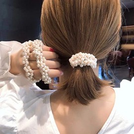 Ruihfas Casualfashion 3Pcs Fashion Korean Hair Accessories Beaded Elastic Hair Ties for