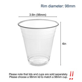 KODA CUP 98mm- 14oz PET Clear Cup- Cup and Lid Sold Separately- 1000pcs