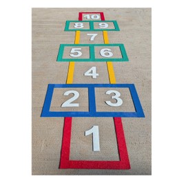 Hopscotch Playground Marking Hop Course, use to Create Engaging Schoolyard Activities for Daycare, Preschool, Churches & Elementary Schools, Made from DuraMark RPT-750, Measures 8' 8" x 31"