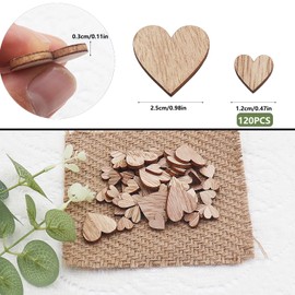 WANYIG Pack of 120 Wedding Decoration Wooden Hearts Table Decoration Wedding Wooden Hearts Table Decoration Christening Decoration Confetti Wooden Hearts for Crafts DIY Heart Confetti (12 mm)