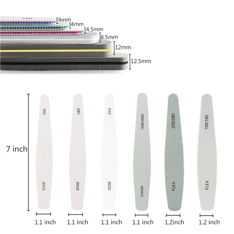 Ofkpo 6 Piece Double Sided Nail File Nail Buffer Buffing Sanding