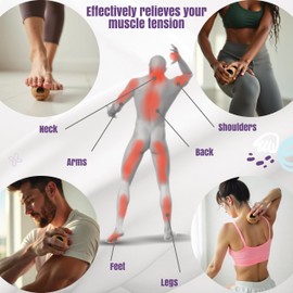 SHADYSAND - Cork Massage Balls (x2) - 6 cm - Self-Massage Back, Feet, Cervical - Anti-Stress, Maderotherapy, Trigger Points - With Carry Net and Digital Exercise Booklet