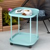 villertech Side Table with Wheels, End Table Living Room Plastic