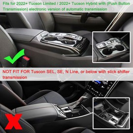 PIMCAR Center Console Tray Organizer for 2022-2024 Hyundai Tucson Limited & Hybrid SEL,Armrest Insert ABS Material Secondary Storage Box with Black Non-Slip Pad