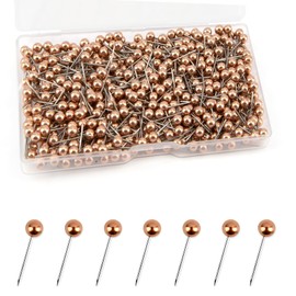 Pack of 500 push pins, pins, pin board pins, push pins for world map, pin board pins, marking pins, world map, round head pins, push pins, gold