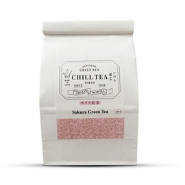 Sakura Green Tea by Chill Tea Tokyo (100 g Refill) - Cherry Blossom Tea, Japanese Green Tea, Loose Leaf Tea, Flavoured Tea, Fruity, Floral Flavour