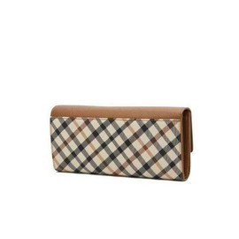 Daks (신세계강남점)DCWA2F421W2VICTORIA 브라운 체크배색 DD로고 장지갑 (Shinsegae Gangnam Store) DCWA2F421W2 VICTORIA Brown Check Pattern DD Logo Long Wallet