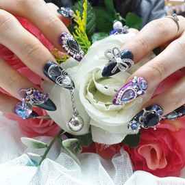 ❗Limited❗ Aurora handmade nail tips - Short Round Square / ❗한정❗ 오로라 수제네일팁 - 숏라운드스퀘어