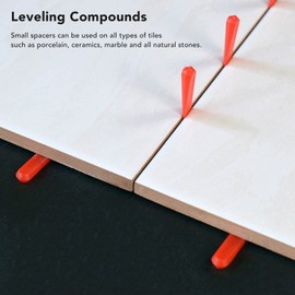 Tile Leveling Kit, 1000PCS Tile Leveling Wedges 0.2in PE Red Wear Resistant Tiles Leveler Spacers Reusable Wedges Tile Leveler Tool for Wall Floor Tile Adjustment
