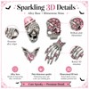 Pink Halloween Nail Art Charms, 3D Gothic Nail Rhinestone with