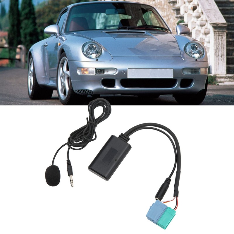 Bluetooth-Audio-Eingangsadapterkabel, Auto-Wireless-Audio-AUX-Eingangsadapterkabel Bluetooth 5.0 mit Mikrofonersatz für Becker