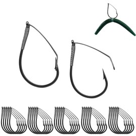 Small Weedless Wacky Rig Hooks - Fish Circle Hook for Wacky Worm & Neko Rig Fishing - 25 Pack Saltwater & Freshwater Bass Hooks(3#_25pcs)