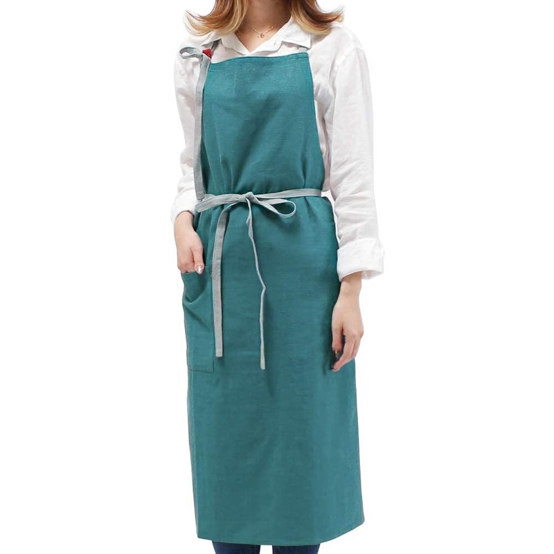 Anyasun Linen Apron, Bib Apron, Caf Style, Simple, Stylish, Natural,