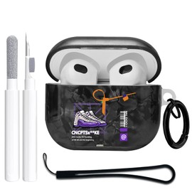 Gedicht for Airpods 3rd Generation Case, Cute Cool Sports Purple Shoes Pattern TPU Soft Cases for Airpods 3rd Case Cover, Shockproof for Airpods 3 Case Men Women with Cleaner Kit & Lanyard