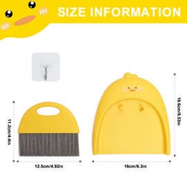 XXFLOWER Mini Dustpan and Brush Set, Small Handheld Dust Pan with Clean Broom for Home, Kitchen, Desktop, Sofa, Keyboard, Table and Pet Cages(Cute Animal)