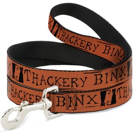 Correa para perro Hocus Pocus Thackery Binx Silueta de gato Naranja Negro 4 pies de largo 1.0 pulgadas de ancho