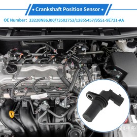 VekAuto 1 Pc Crankshaft Position Sensor for FIAT 500L 1.6D Multijet 2012-2018 Sturdy Metal Plastic Black Engine Crank CKP Sensor