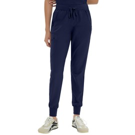 Kitmaz Small Medical Scrub Pants for Women-Mid Rise Jogger Pants with Yoga Waistband, 4-Way Stretch, Anti-Wrinkle & 5 Pockets Navyblue