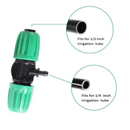 Pack of 10 Barb Tee 1/2 Inch to 1/4 Inch Irrigation Pipe Anti-Drop Quality Fitting (Fits 13mm ID / 4mm ID)