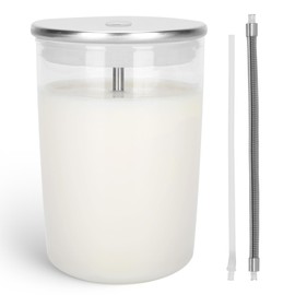 Glass Milk Container for Jura & Stainless Steel Milk Pipe Casing with HP3 Adapter, Compatible with Jura Coffee Machine Models: Z8, Z6, J6, S8, S80, E8, GIGA X8cG2 / X8G2/X3cG2 / X3G2, X8, X10, WE8