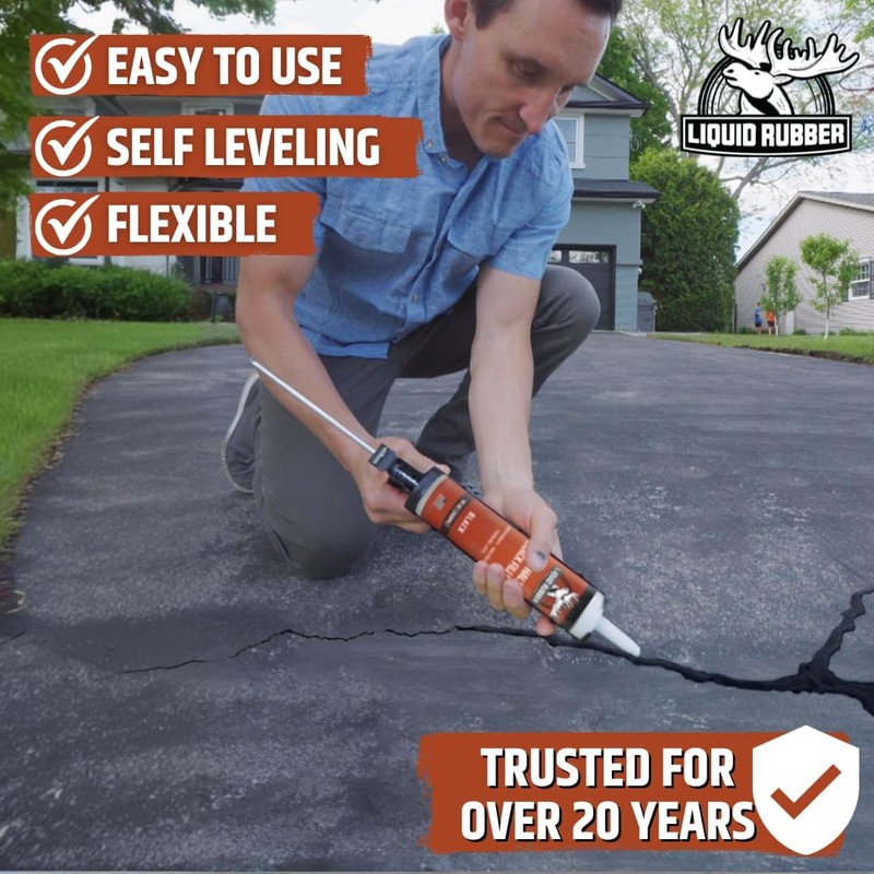 Asphalt Crack Filler- Black - 4 Pack