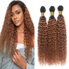 Niciitysi Color 1B30 Human Hair Light Brown Curly Wave Bundles
