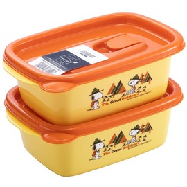 Iwasaki Industry Snoopy Storage Container with Flap Container, 13.5 fl oz (400 ml) (Set of 2)