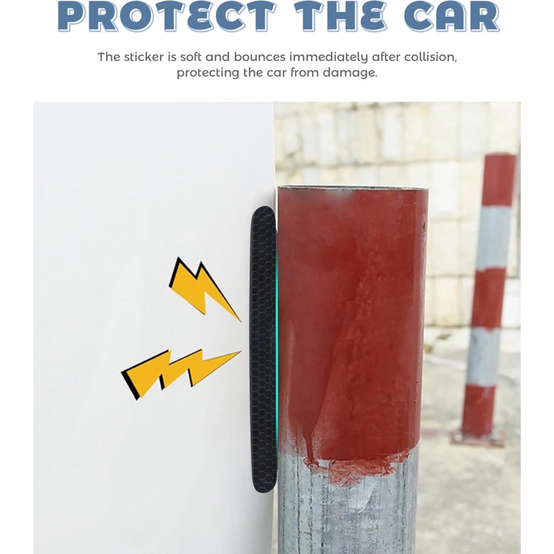 8 protectores de manija de puerta de coche, accesorios reflectantes