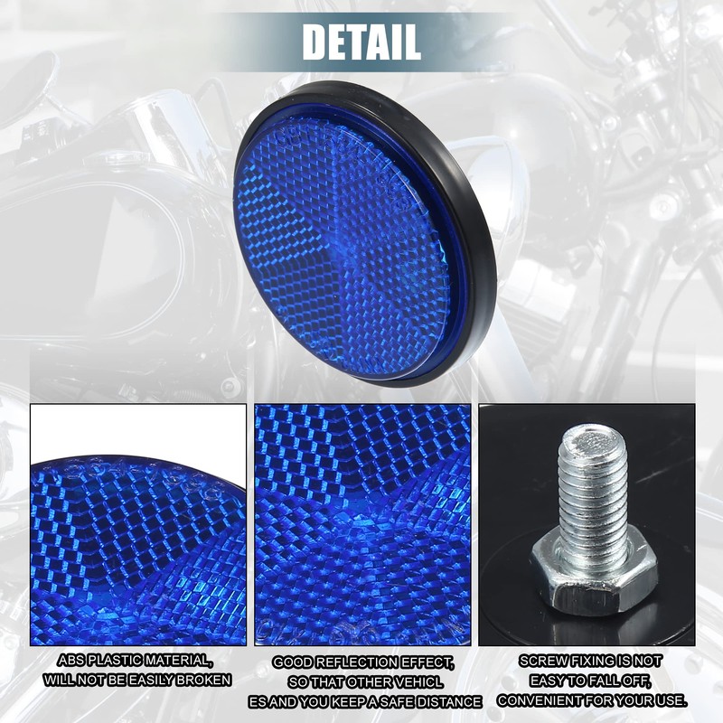 X AUTOHAUX 4 Pcs Universal Round Shape Reflector for Motorcycle
