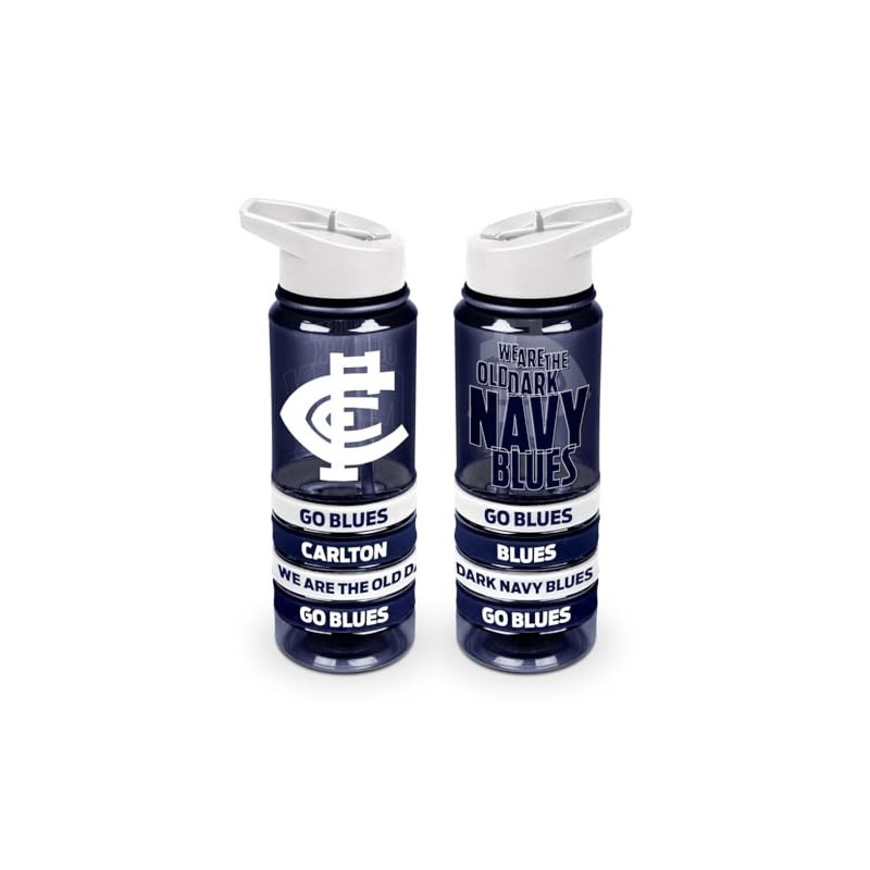 Carlton Blues AFL Tritan Drink Bottle with Wrist Bands and