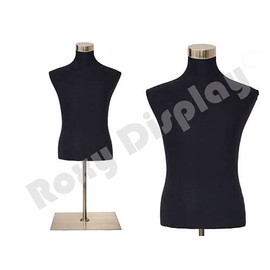 (JF-33M02+BS-05CPS) ROXYDISPLAY™ Male Body Form Black Jersey w/Short Metal Stand,