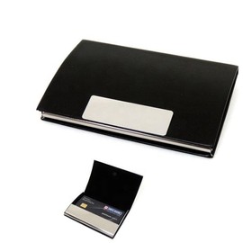 Business Card Holder, Business Card Case Luxury PU Leather & Stainless Steel Multi Card Case,Business Card Holder Wallet Credit Card ID Case/Holder for Men & Women ( Black )