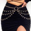 BODIY Gold Waist Chain Sequin Layered Belly Chain Body Chain