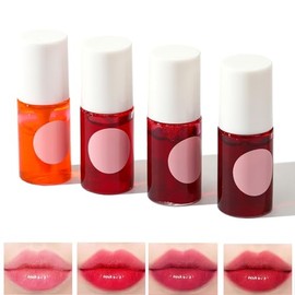 Juego de tintes labiales, maquillaje de labios de larga duración, brillo brillante, no pegajoso (4 colores)