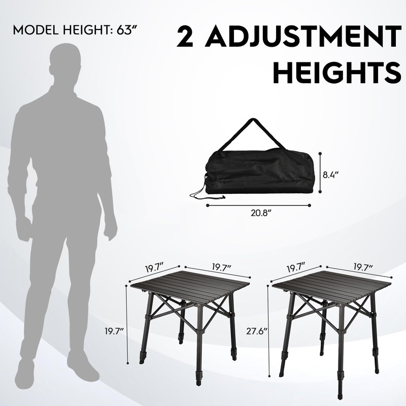 Aluminum Camping Side Table, Compact Folding Outdoor Table, Portable Beach