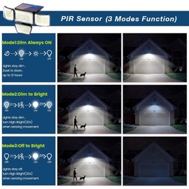 Solar Lights Outdoor- 4 Heads Motion Sensor Lights, 278LED 1600Lumens Security Lights, IP65 Waterproof,270° Wide Angle Flood Wall Lights with 3 Modes(2 Packs), Black