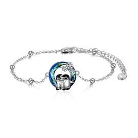 Penguin Bracelet Penguin Gifts for Women 925 Sterling Silver with Crystal Penguin Christams Jewelry for Women Sister Mother Mom