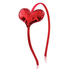 HOXIEYA Valentine's Day Headband Glitter Heart Headband Sparkling Red Heart Hairband for Valentine's Day Hair Accessories for Women Girls Party Supplies