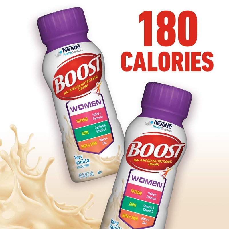 BOOST Women Balanced Nutritional Drink, Very Vanilla, 8 Ounce Bottle