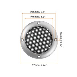 sourcing map 4 Pcs 2inch Black Speaker Grill Mesh Metal Woofer Guard Protector Dust Cover Silver Decorative Circle ABS Frame with Screws for Home Audio Car Speaker Replacement