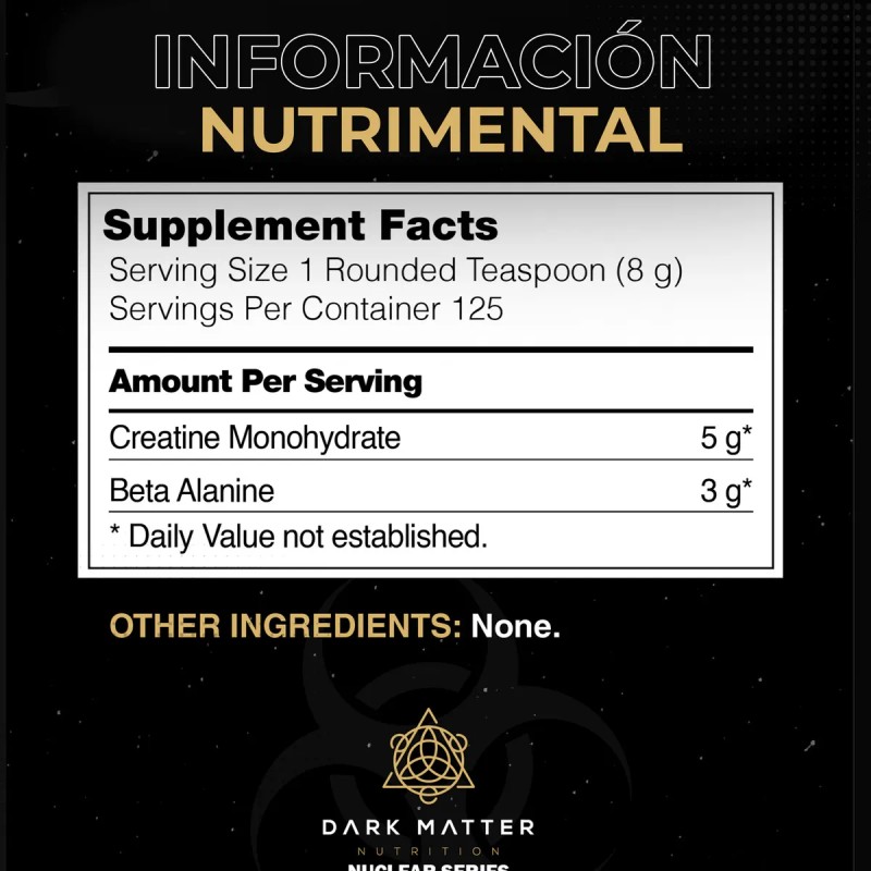 Creatina + Beta Alanine Dark Matter / 1kg / 125