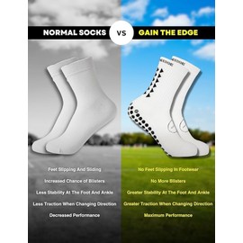 Gain The Edge Football Grip Socks 3.0-1pc, 2pc and 4pc Set - Non Slip Football Socks - Updated Model