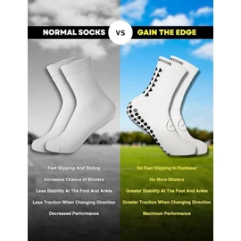 Gain The Edge Football Grip Socks 3.0-1pc, 2pc and 4pc Set - Non Slip Football Socks - Updated Model